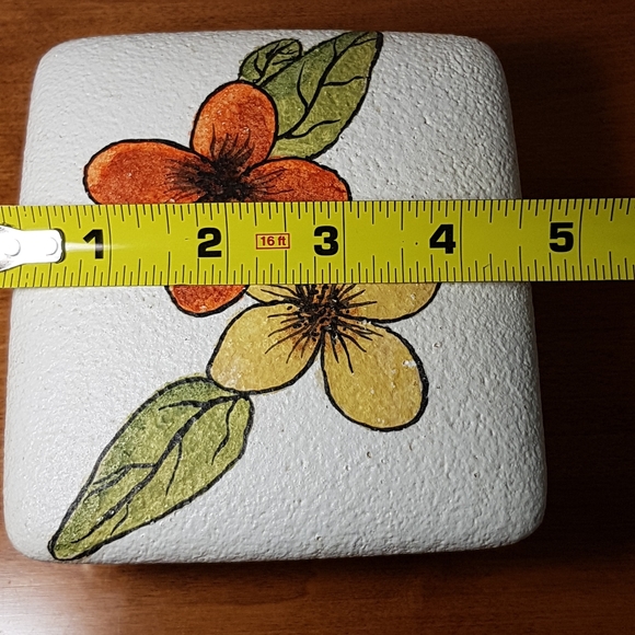 Holland Mold Yellow Dish with Flowered Print Lid - Picture 6 of 7